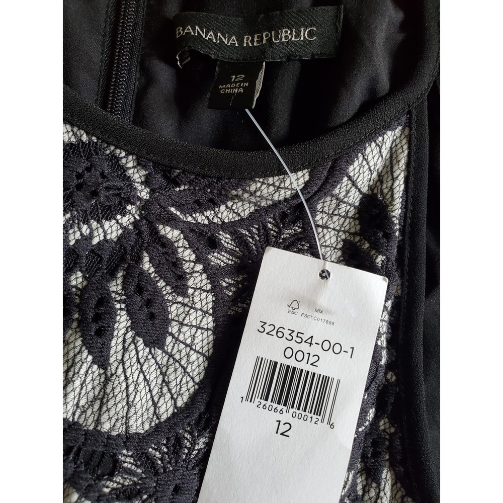 Banana Republic NWT Lace Midi Dress Black White‎ Halter Neck Women's Sheath - Picture 3 of 14